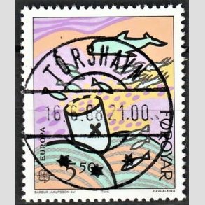 FRIM�RKER F�R�ERNE | 1986 | AFA 129 | Havforurening - 550 �re flerfarvet - Lux Stemplet