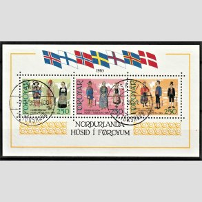 FRIM�RKER F�R�ERNE | 1983 | AFA 84-86 | Nordens Hus - Miniark flerfarvet - Lux Stemplet