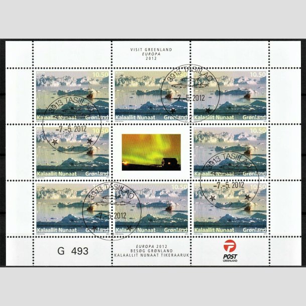 FRIMRKER GRNLAND | 2012 - SMARK NR. 22 - Europa, Besg Grnland. - 8 x 10,50 kr. (AFA 621) flerfarvet - Lux Stemplet