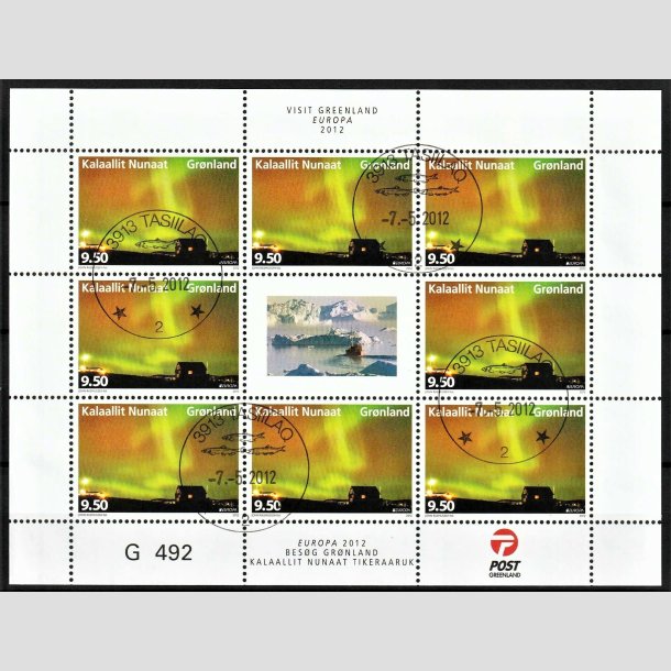 FRIMRKER GRNLAND | 2012 - SMARK NR. 21 - Europa, Besg Grnland. - 8 x 9,50 kr. (AFA 620) flerfarvet - Lux Stemplet