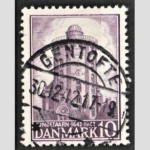 FRIM�RKER DANMARK | 1942 - AFA 273 - Rundet�rn 10 �re violet - Lux Stemplet Gentofte