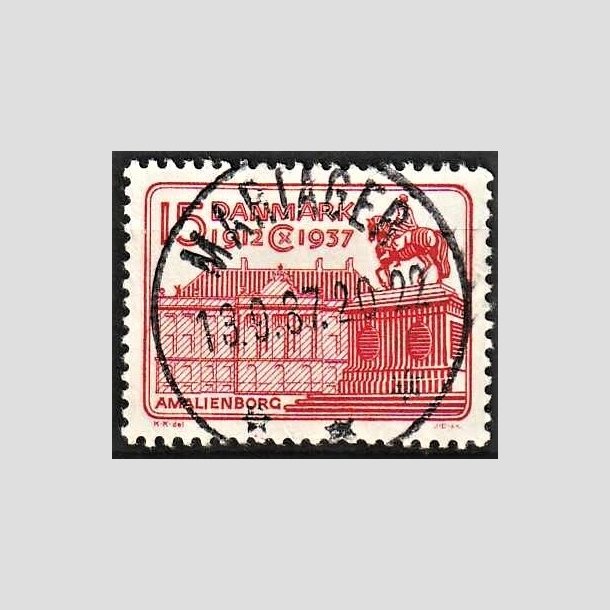 FRIMRKER DANMARK | 1937 - AFA 241 - Chr. X 25 re jubilum 15 re rd - Lux Stemplet Mariager