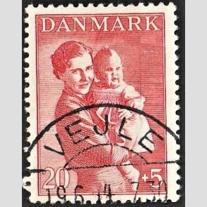 FRIMRKER DANMARK | 1943 - AFA 268 - Brneforsorg 20 + 5 re rd - Lux Stemplet Vejle