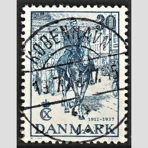 FRIM�RKER DANMARK | 1937 - AFA 242 - Chr. X 25 �re jubil�um 30 �re bl� - Lux Stemplet