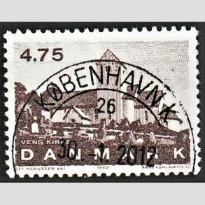 FRIMRKER DANMARK | 1990 - AFA 975 - Jyske landsbykirker - 4,75 Kr. brun - Pragt Stemplet