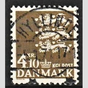 FRIMRKER DANMARK | 1970 - AFA 502 - Rigsvben 4,10 Kr. olivenbrun - Lux Stemplet Hyllinge