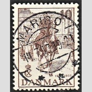 FRIM�RKER DANMARK | 1937 - AFA 240 - Chr. X 25 �re jubil�um 10 �re brun - Lux Stemplet Maribo