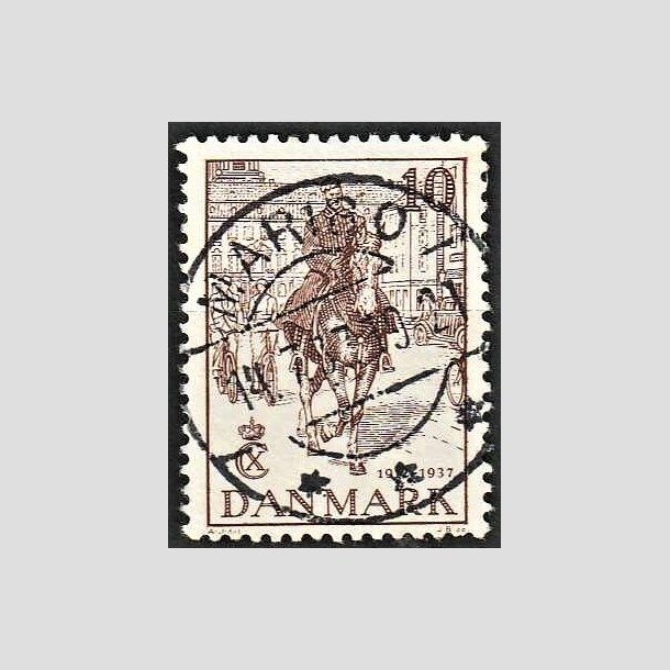 FRIMRKER DANMARK | 1937 - AFA 240 - Chr. X 25 re jubilum 10 re brun - Lux Stemplet Maribo