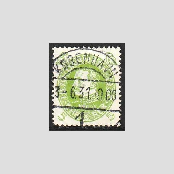 FRIMRKER DANMARK | 1930 - AFA 186 - Chr. X 60 r 5 re lysgrn - Lux Stemplet 