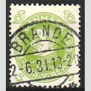 FRIMRKER DANMARK | 1930 - AFA 186 - Chr. X 60 r 5 re lysgrn - Lux Stemplet Brande