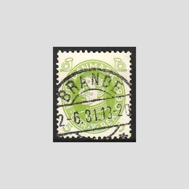 FRIMRKER DANMARK | 1930 - AFA 186 - Chr. X 60 r 5 re lysgrn - Lux Stemplet Brande