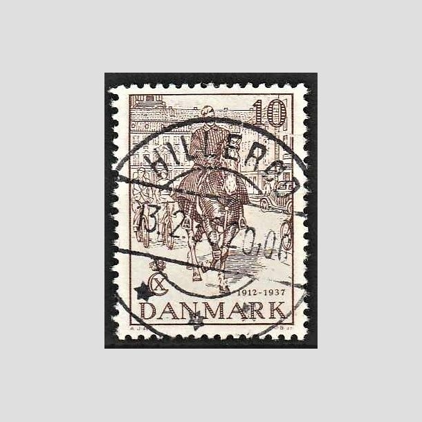 FRIMRKER DANMARK | 1937 - AFA 240 - Chr. X 25 re jubilum 10 re brun - Lux Stemplet Hillerd