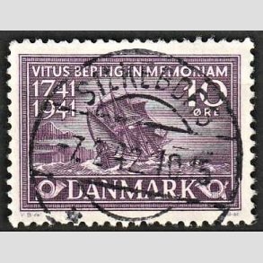 FRIM�RKER DANMARK | 1941 - AFA 270 - Vitus Bering 10 �re violet - Lux Stemplet Silkeborg