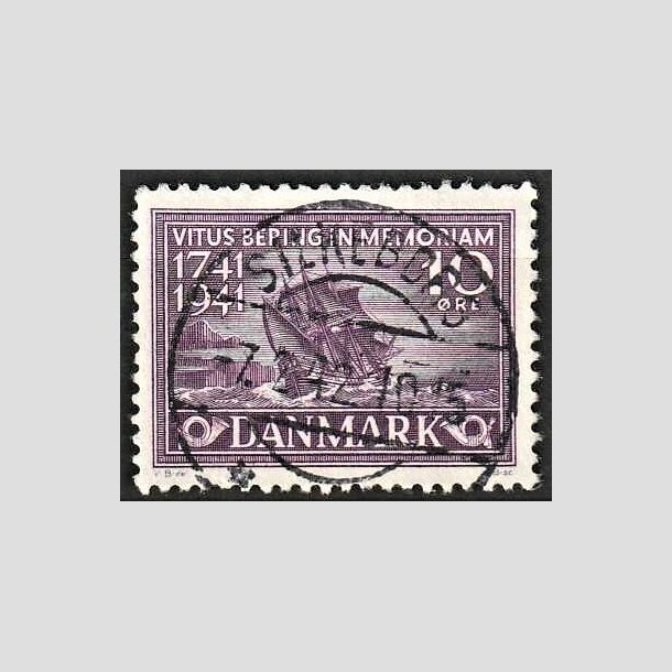 FRIMRKER DANMARK | 1941 - AFA 270 - Vitus Bering 10 re violet - Lux Stemplet Silkeborg