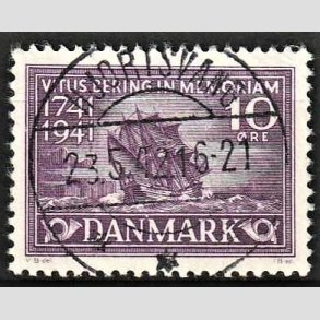 FRIM�RKER DANMARK | 1941 - AFA 270 - Vitus Bering 10 �re violet - Lux Stemplet Hjortsvang