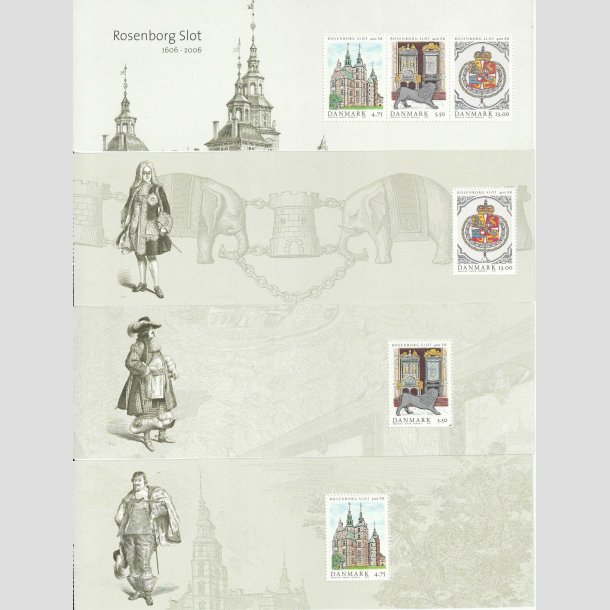 FRIMRKER DANMARK | 2006 - AFA 1466-69 - Rosenborg Slot 400 r. - Miniark fra prestigehfte komplet - Postfrisk