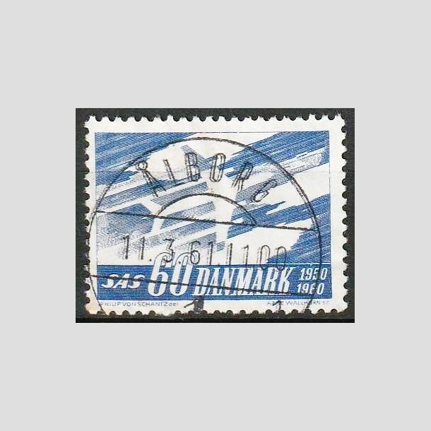 FRIMRKER DANMARK | 1961 - AFA 391 - SAS 10 rs jubilum - 60 re bl - Lux Stemplet Vojens