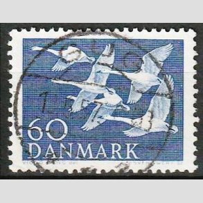 FRIM�RKER DANMARK | 1956 - AFA 368 - Nordens svaner - 60 �re bl� - Lux Stemplet Gug