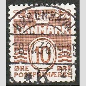 FRIMRKER DANMARK | 1937 - AFA 235 - Blgelinie 10 re brun - Pragt Stemplet 
