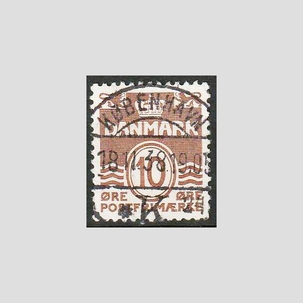 FRIMRKER DANMARK | 1937 - AFA 235 - Blgelinie 10 re brun - Pragt Stemplet 
