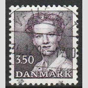 FRIMRKER DANMARK | 1985 - AFA 821 - Dronning Margrethe - 3,50 Kr. brunviolet - Pragt Stemplet Vejle st