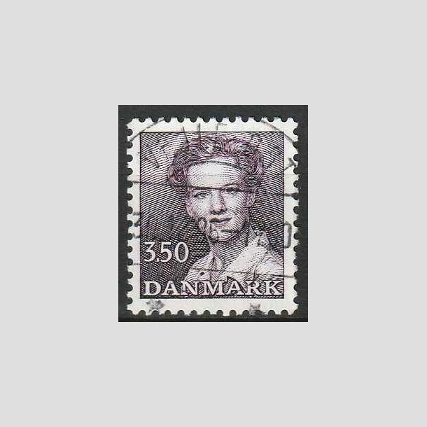 FRIMRKER DANMARK | 1985 - AFA 821 - Dronning Margrethe - 3,50 Kr. brunviolet - Pragt Stemplet Vejle st