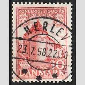 FRIMRKER DANMARK | 1953-56 - AFA 349 - Kongeriget 1000 r - 30 re rd - Pragt Stemplet Herlev