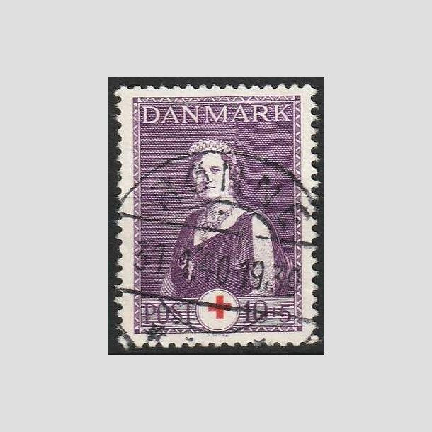 FRIMRKER DANMARK | 1939 - AFA 252 - Dronning Alexandrine Rde Kors - 10 + 5 re violet/rd - Pragt Stemplet Rnne