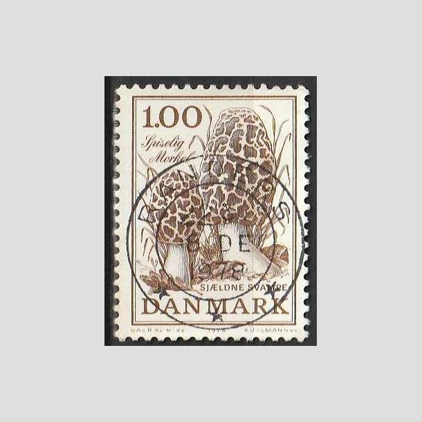 FRIMRKER DANMARK | 1978 - AFA 669 - Sjldne svampe - 1,00 Kr. brun - Pragt Stemplet Randers