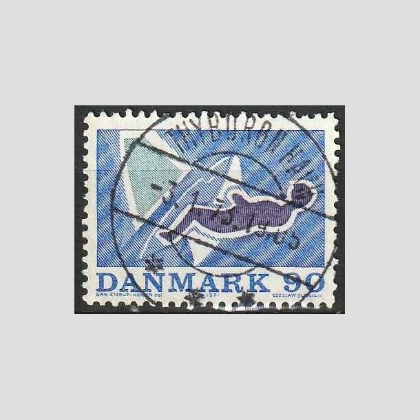 FRIMRKER DANMARK | 1971 - AFA 519 - Sportsudgave - 90 re bl/brunviolet/grn - Lux Stemplet