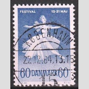 FRIM�RKER DANMARK | 1962 - AFA 406 - Ballet og musik - 60 �re bl� - Pragt Stemplet 