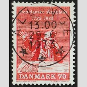 FRIM�RKER DANMARK | 1972 - AFA 532 - Holbergs komedier - 70 �re r�d - Lux Stemplet Allinge