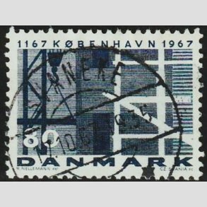 FRIM�RKER DANMARK | 1967 - AFA 457 - K�benhavn 800 �r - 80 �re m�rkbl� - Lux Stemplet Svaneke