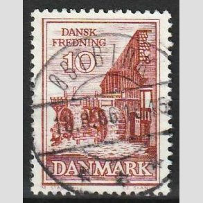 FRIM�RKER DANMARK | 1962 - AFA 407 - Fredningsserie - 10 �re r�dbrun - Pragt Stemplet �stbirk