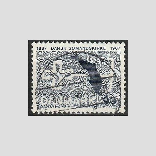 FRIMRKER DANMARK | 1967 - AFA 468 - Dansk Smandskirke 100 r. - 90 re bl - Pragt Stemplet Kbenhavn