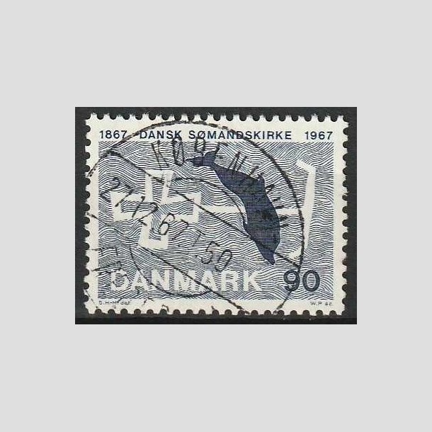 FRIMRKER DANMARK | 1967 - AFA 468 - Dansk Smandskirke 100 r. - 90 re bl - Pragt Stemplet Kbenhavn