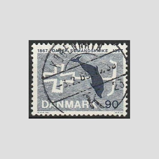 FRIMRKER DANMARK | 1967 - AFA 468 - Dansk Smandskirke 100 r. - 90 re bl - Pragt Stemplet Kbenhavn