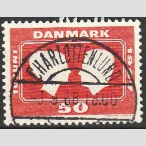 FRIM�RKER DANMARK | 1967 - AFA 458F - Kongeligt bryllup - 50 �re r�d - Pragt Stemplet Charlottenlund