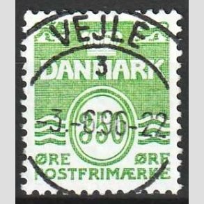 FRIM�RKER DANMARK | 1992 - AFA 1016 - B�lgelinie - 350 �re lysgr�n - Pragt Stemplet Vejle