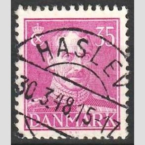 FRIMRKER DANMARK | 1942-44 - AFA 279 - Chr. X 35 re rdlilla - Lux Stemplet 