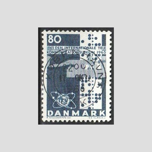 FRIMRKER DANMARK | 1965 - AFA 434F - Telekommunikation 100 r - 80 re bl - Lux Stemplet 