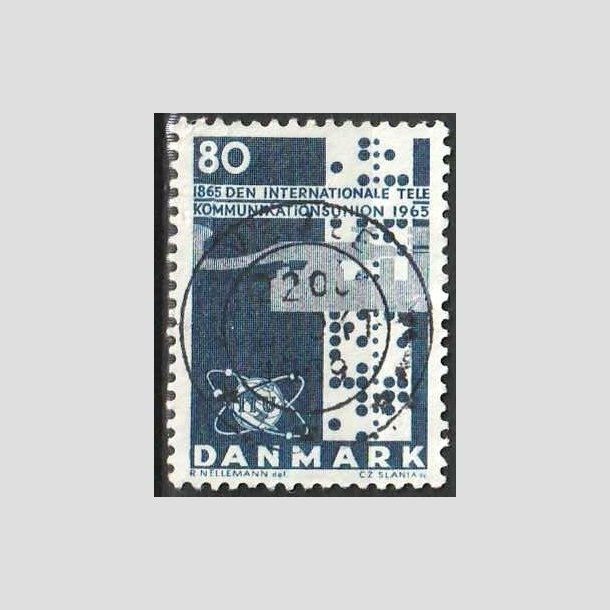 FRIMRKER DANMARK | 1965 - AFA 434F - Telekommunikation 100 r - 80 re bl - Lux Stemplet 