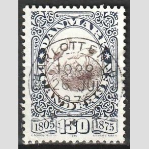 FRIM�RKER DANMARK | 1975 - AFA 596 - H.C. Andersen - 130 �re bl�/brun - Lux Stemplet Charlottenlund