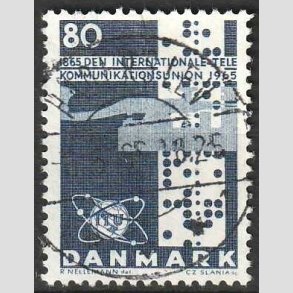 FRIM�RKER DANMARK | 1965 - AFA 434 - Telekommunikation 100 �r - 80 �re bl� - Lux Stemplet Haderslev