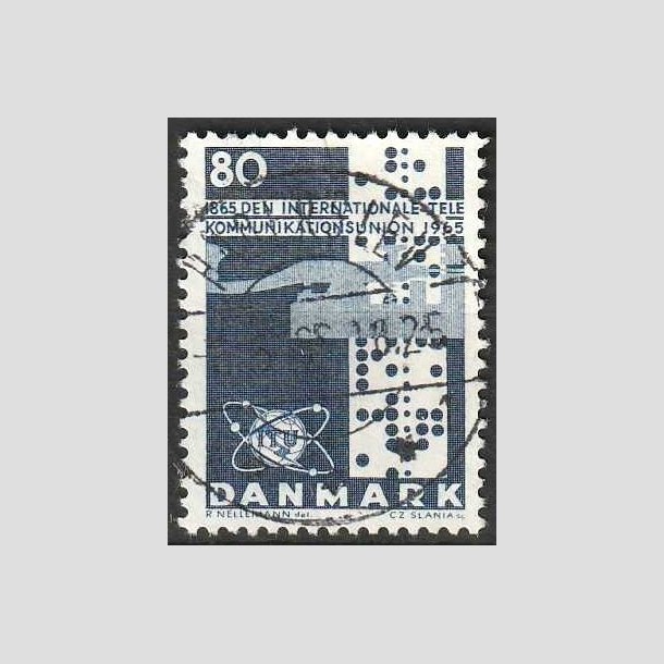 FRIMRKER DANMARK | 1965 - AFA 434 - Telekommunikation 100 r - 80 re bl - Lux Stemplet Haderslev