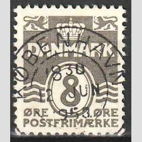 FRIM�RKER DANMARK | 1937-40 - AFA 201a - B�lgelinie 8 �re gr� - Lux Stemplet