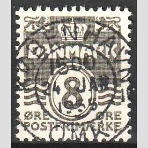 FRIM�RKER DANMARK | 1937-40 - AFA 201a - B�lgelinie 8 �re gr� - Lux Stemplet