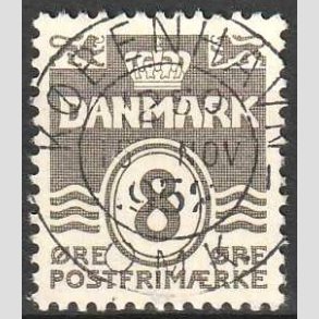 FRIM�RKER DANMARK | 1937-40 - AFA 201a - B�lgelinie 8 �re gr� - Lux Stemplet