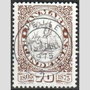 FRIM�RKER DANMARK | 1975 - AFA 594 - H.C Andersen - 70 �re brun/gr� - Pragt Stemplet Vejle