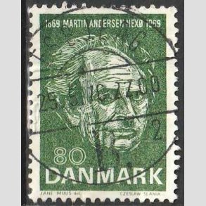 FRIM�RKER DANMARK | 1969 - AFA 485 - Martin Andersen Nex� - 80 �re gr�n - Pragt Stemplet 